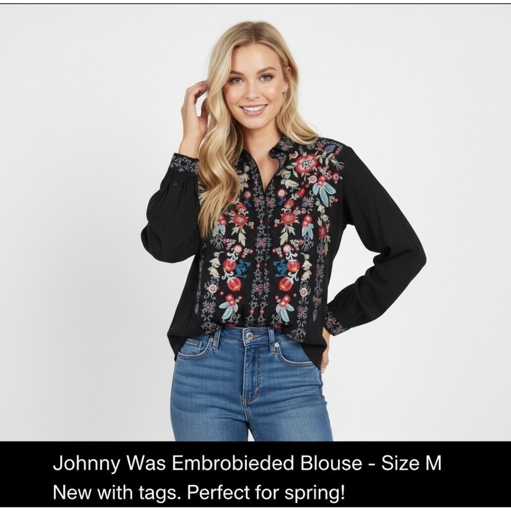 Johnny Was Woman Embroidery Blouse Top - Size: XS - Picture 1 of 7